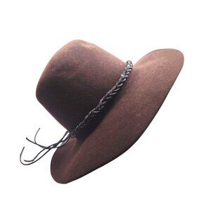 Vintage Glenover Fawn Tra-Felt by Henry Pollak Brown Wide-Brim Wool Hat